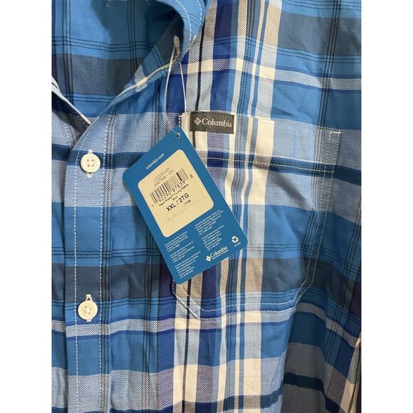 Columbia, Rapid Rivers II Long Sleeve Shirt, Blue Plaid, NWT, XXL - Picture 3 of 4